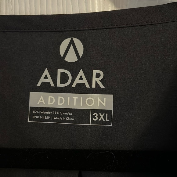 Adar Unisex V-Neck Scrub Top Dark Gray Size 3X - Picture 3 of 12